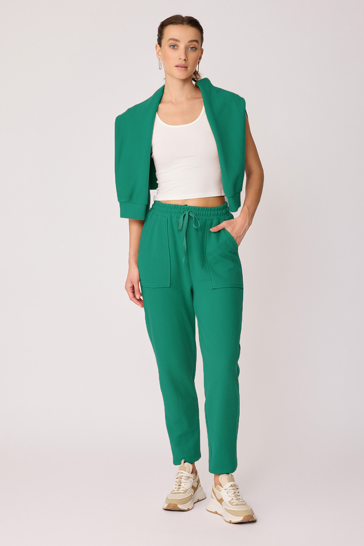 Geniş Cepli Beli Lastikli Eşofman - Thumbnail