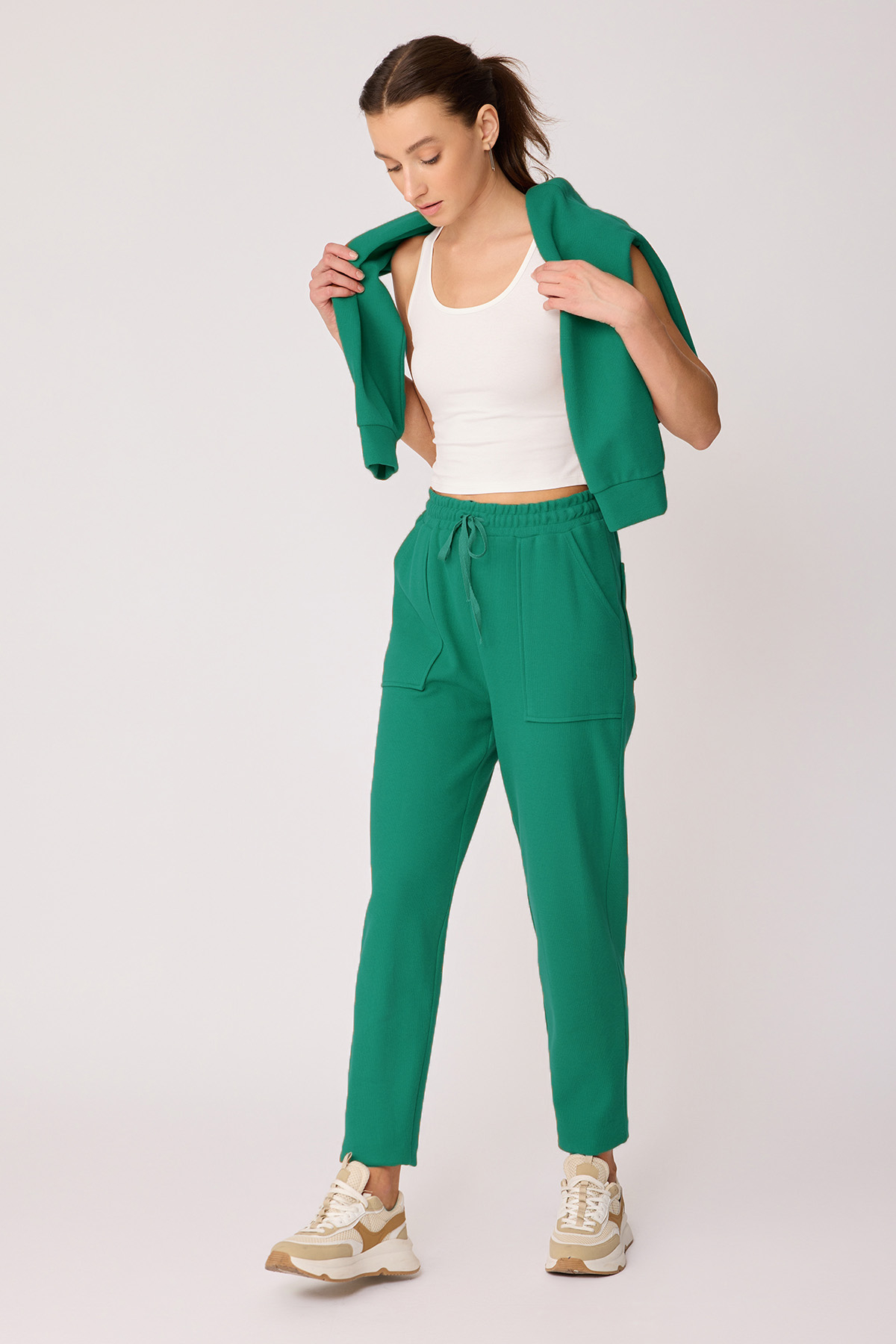 Geniş Cepli Beli Lastikli Eşofman - Thumbnail