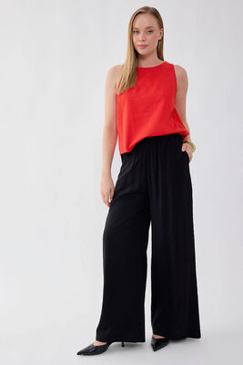 Geniş Paça Beli Lastikli Rahat Pantolon (1)