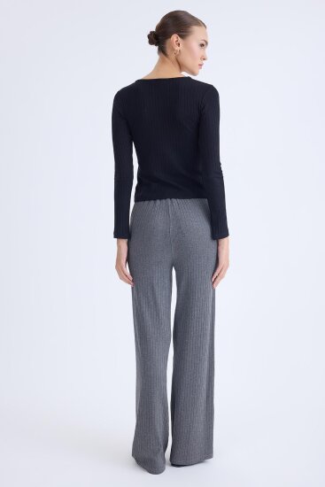 Geniş Paça Fitilli Eşofman Pantolon - 4