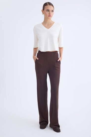 Geniş Paça Fitilli Eşofman Pantolon - 6