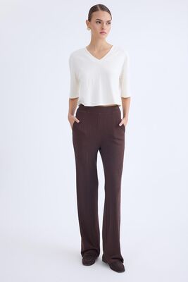 Geniş Paça Fitilli Eşofman Pantolon - Thumbnail (5)