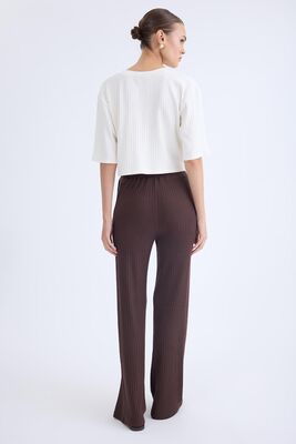 Geniş Paça Fitilli Eşofman Pantolon - Thumbnail (9)