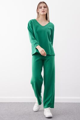 Geniş Paça Örme Pantolon - Thumbnail (9)