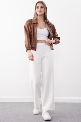 Geniş Paça Örme Pantolon - Thumbnail (11)