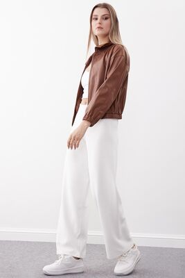 Geniş Paça Örme Pantolon - Thumbnail (12)