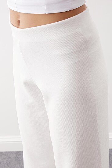 Geniş Paça Örme Pantolon - 16