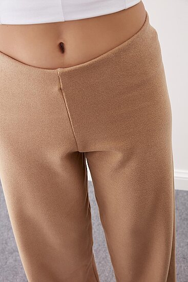 Geniş Paça Örme Pantolon - 19