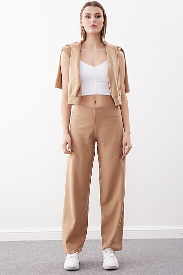 Geniş Paça Örme Pantolon - 20