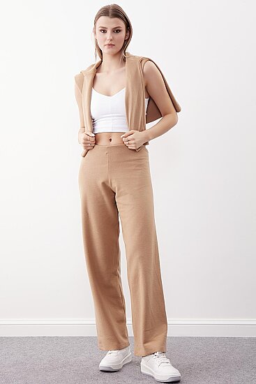 Geniş Paça Örme Pantolon - 21