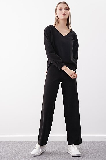 Geniş Paça Örme Pantolon - 22