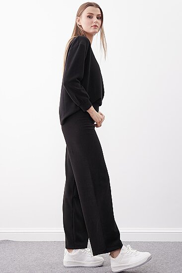 Geniş Paça Örme Pantolon - 24