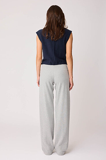 Geniş Paça Örme Pantolon - 5