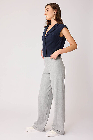 Geniş Paça Örme Pantolon - 3