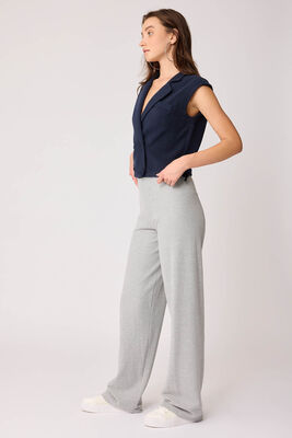 Geniş Paça Örme Pantolon - Thumbnail (2)