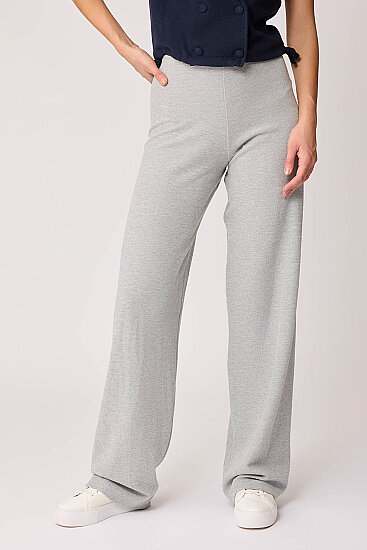 Geniş Paça Örme Pantolon - 6