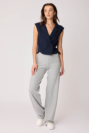 Geniş Paça Örme Pantolon - 2