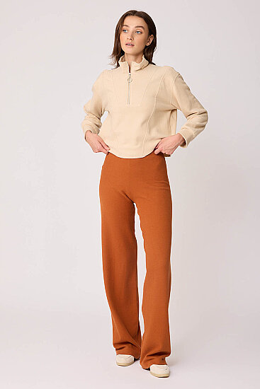 Geniş Paça Örme Pantolon - 27