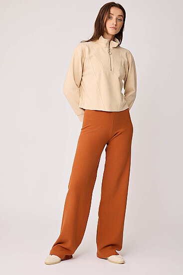 Geniş Paça Örme Pantolon - 28