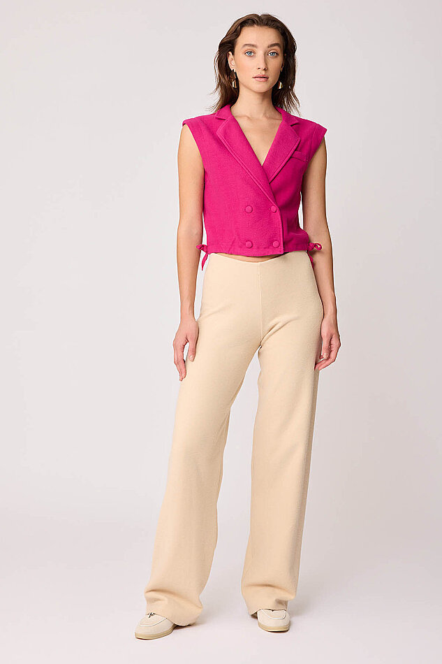 Geniş Paça Örme Pantolon - 38