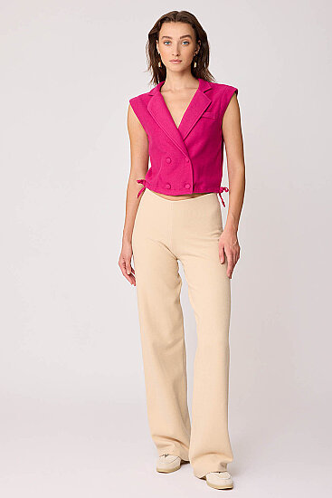 Geniş Paça Örme Pantolon - 36