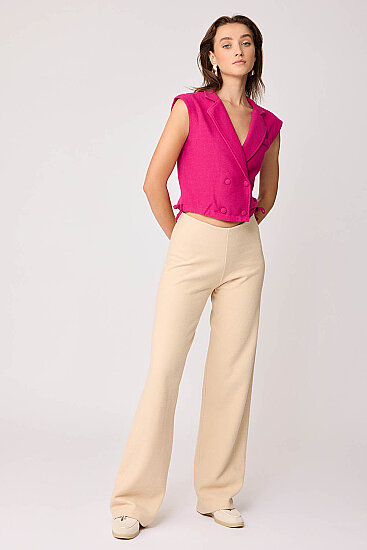 Geniş Paça Örme Pantolon - 37