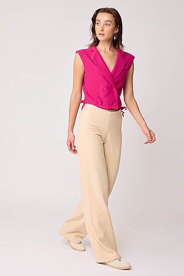 Geniş Paça Örme Pantolon - 39