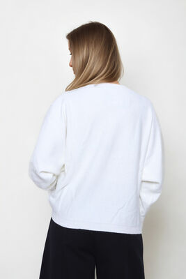 Geniş Yaka Yarasa Kol Oversize Triko Bluz - Thumbnail (9)