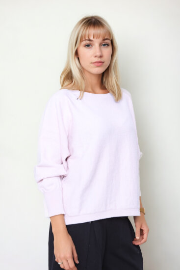 Geniş Yaka Yarasa Kol Oversize Triko Bluz - 25