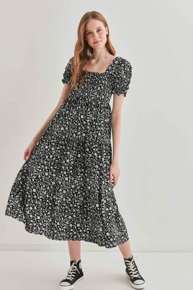 Gipeli Balon Kol Uzun Elbise - 10