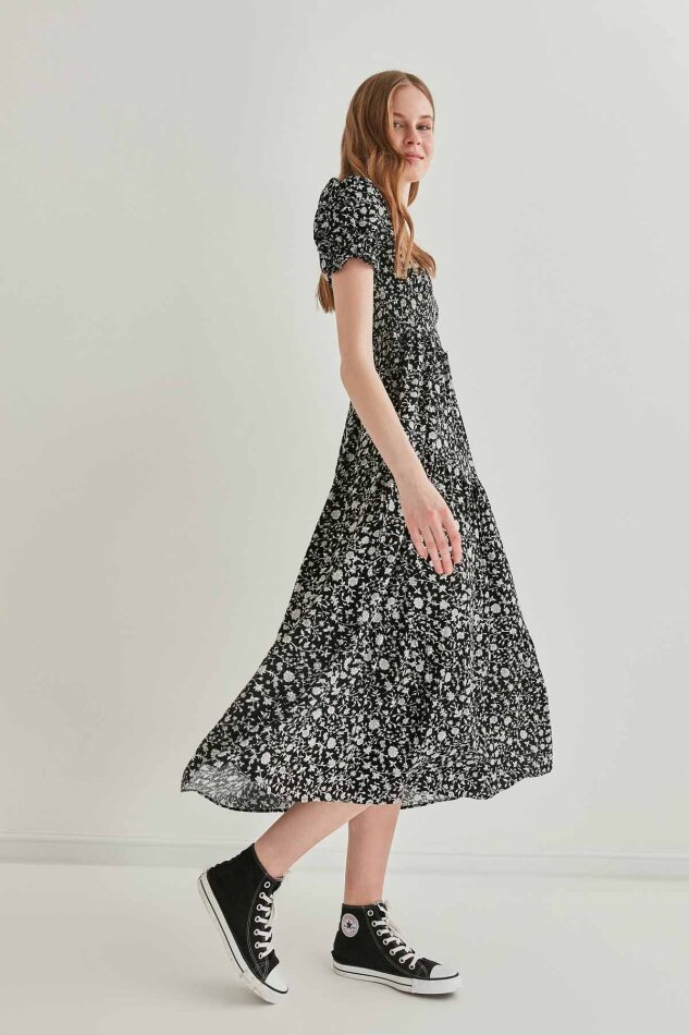 Gipeli Balon Kol Uzun Elbise - 11