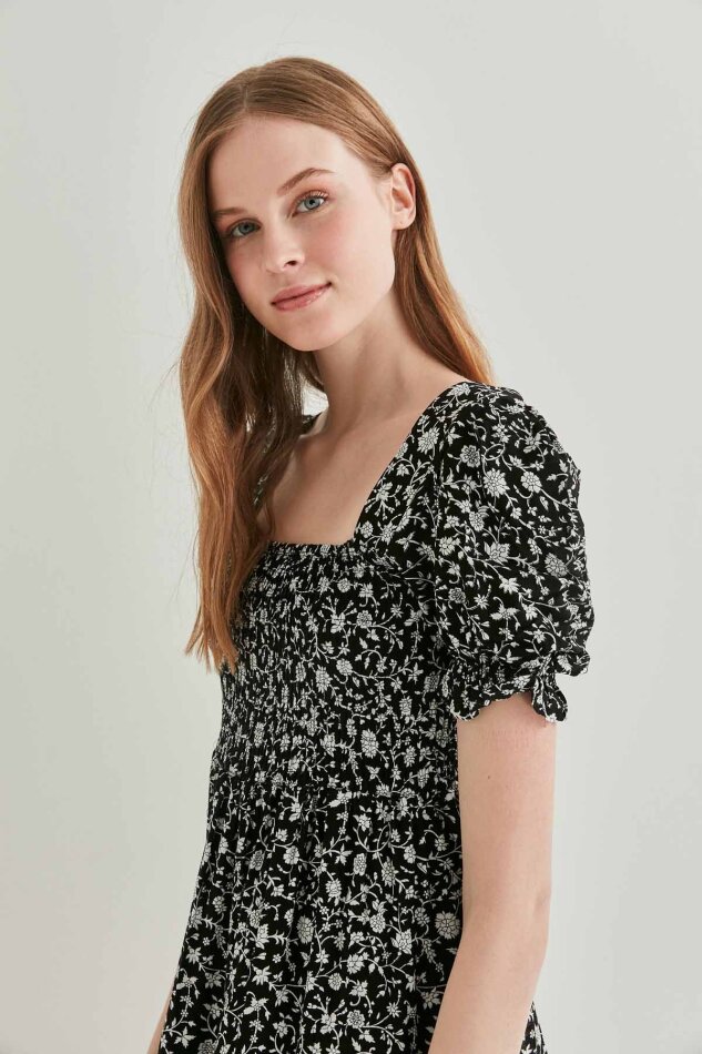 Gipeli Balon Kol Uzun Elbise - 12