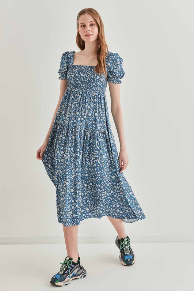 Gipeli Balon Kol Uzun Elbise - 22