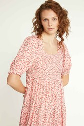 Gipeli Çıtır Çiçek Desenli Uzun Elbise - 12