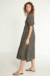 Gipeli Çıtır Çiçek Desenli Uzun Elbise - 7