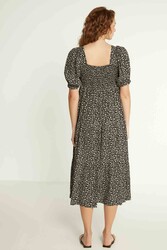 Gipeli Çıtır Çiçek Desenli Uzun Elbise - 9