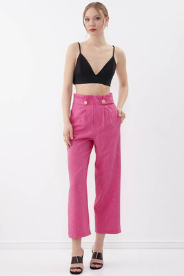 Gold Düğme Detaylı Pantolon - 6