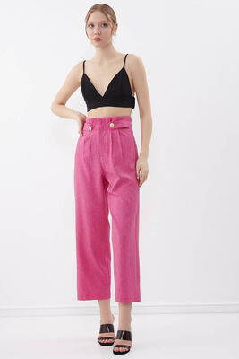 Gold Düğme Detaylı Pantolon - 8