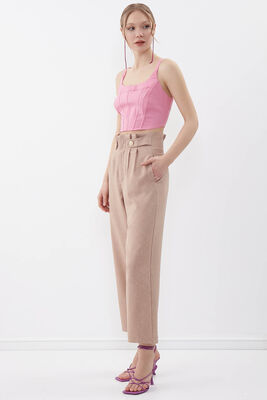 Gold Düğme Detaylı Pantolon - 13