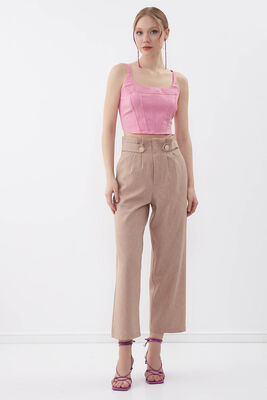 Gold Düğme Detaylı Pantolon - 15