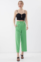 Gold Düğme Detaylı Pantolon - 16