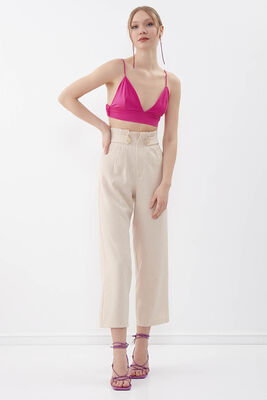 Gold Düğme Detaylı Pantolon - 28