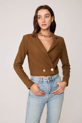 Gold Düğmeli Astarlı Triko Ceket - Thumbnail (2)