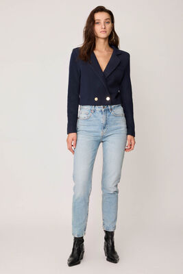 Gold Düğmeli Astarlı Triko Ceket - Thumbnail (5)