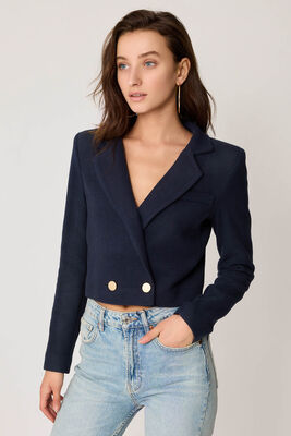 Gold Düğmeli Astarlı Triko Ceket - Thumbnail (6)