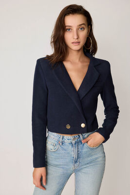 Gold Düğmeli Astarlı Triko Ceket - Thumbnail (8)