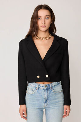 Gold Düğmeli Astarlı Triko Ceket - Thumbnail (11)