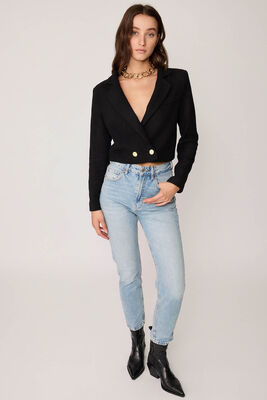 Gold Düğmeli Astarlı Triko Ceket - Thumbnail (10)