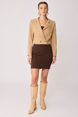 Gold Düğmeli Astarlı Triko Ceket - Thumbnail (15)