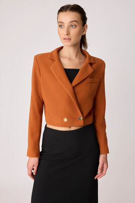 Gold Düğmeli Astarlı Triko Ceket - Thumbnail (26)